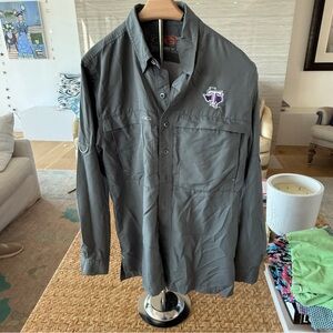 Men's Gray Casual Button Down Shirt